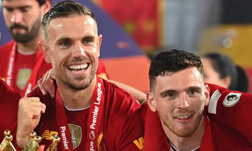 Jordan Henderson and Andy Robertson react to the Liverpool announcement